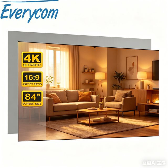 Everycom Projektor-Leinwand aus Stoff, reflektierend, Grau, für 100 und 120 Zoll, tragbar für alle Projektoren - Bild 1