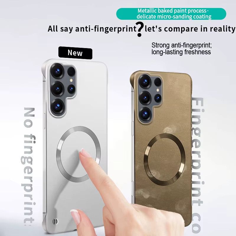 Ultradünne magnetische Schutzhülle in Silber für Samsung Galaxy S26 Ultra, S25, S24, S23 Plus und S22 mit metallischem Design und Kühlfunktion aus hartem PC-Material - Bild 4