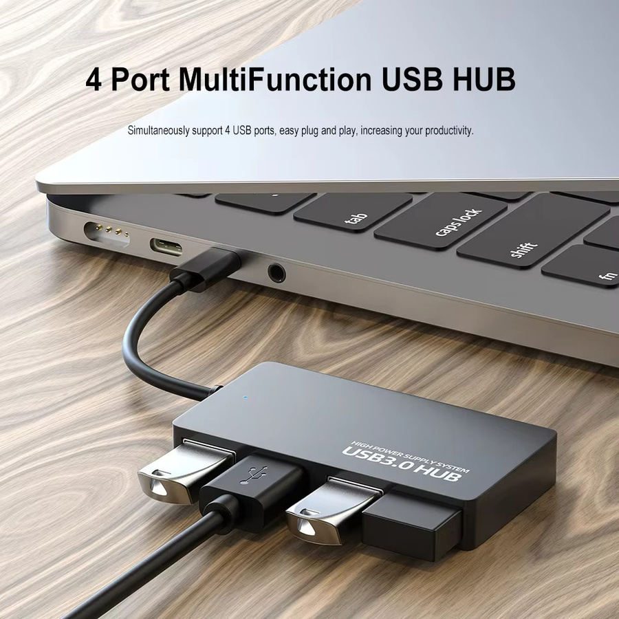 YiFanHeRong USB 3.0 Hub 4-Port Multifunktions-Adapter in Schwarz für PC und verschiedene Systeme - Bild 2