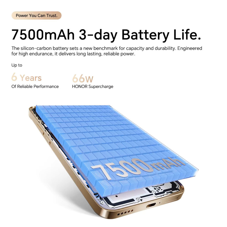 HONOR Magic 8 Lite EU-Version 5G Smartphone in Schwarz mit Snapdragon 6 Gen4, 7500mAh Akku, 108MP OIS Kamera, IP69K Staubdicht und Sturzfest - Bild 3