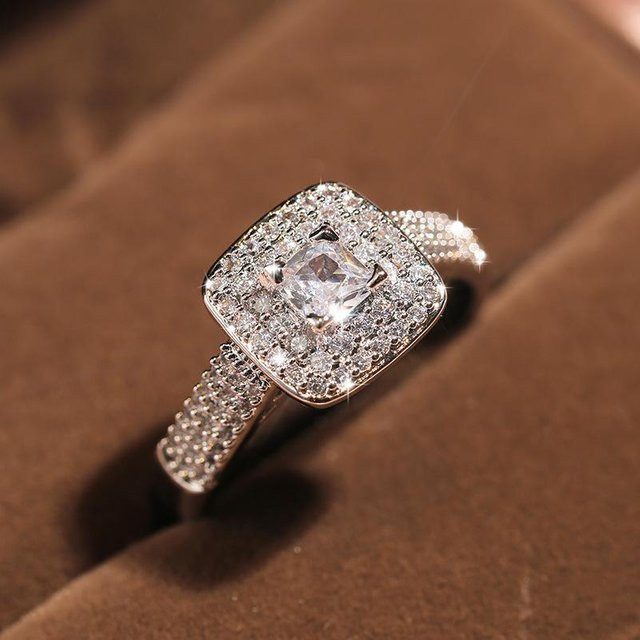 YIRAN Jewelry Verlobungsring, Silber, Zirkonia, Damen - Bild 1
