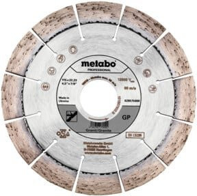 Metabo Diamanttrennscheibe GP für Granit und Stein, Durchmesser: 115 mm, Bohrungs-Ø: 22,23 mm, Farbe: Silber - Bild 1