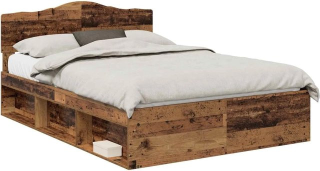 vidaXL Bettrahmen aus massivem Kiefernholz in Braun, B/T/H: 140 x 190 x 90 cm - Bild 1