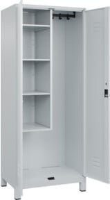 C+P Putzmittel-Spind Classic PLUS mit 2 Abteilen und Sicherheits-Drehriegel, Farbe: Weiß/Grau, H x B x T: 195 x 80 x 50 cm - Bild 1