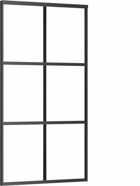 vidaXL Schiebetür aus ESG-Glas und Aluminium in Schwarz, B/H: 102 x 205 cm - Bild 1