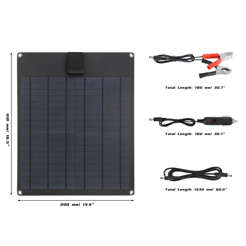 Luxuglow Solarpanel-Set 100 W 18 V mit 5 V USB-C Outdoor-Ladegerät in Schwarz für Camping und Reisen - Bild 2