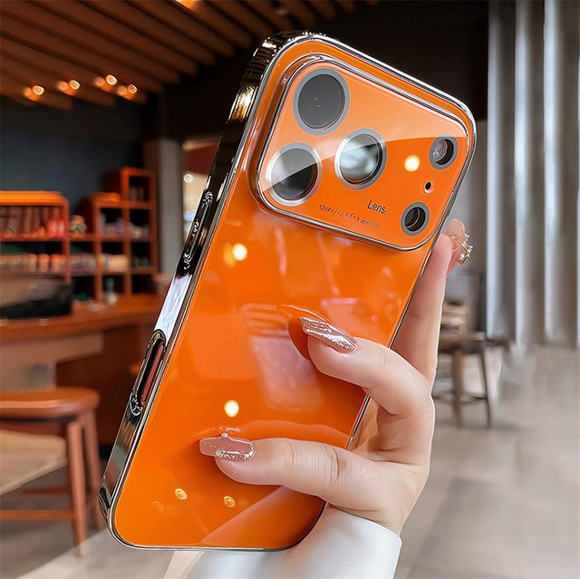Crystal Ice HD-Glaslinsenfolie Handyhülle für Apple iPhone 17 Pro Max 16 15 14 13 12 mit Kameraschutz in Transparent und Purple - Bild 1