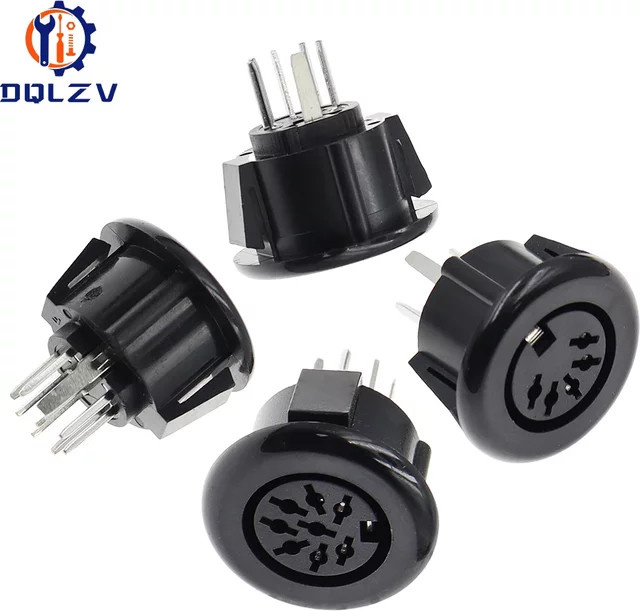 DIN Buchse Typ Runde Buchse 5/8 Pole zum Löten in Schwarz für Chassis S Video Stecker - Bild 1