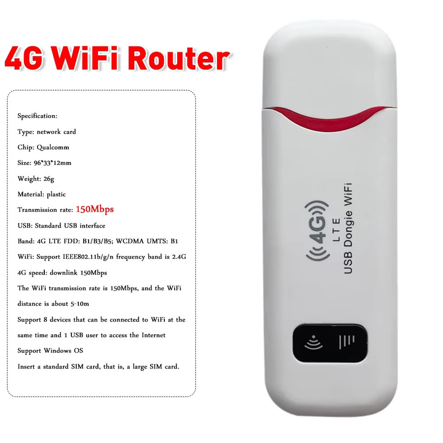 APWIKOGER Mobiler 4G/5G LTE WLAN Router als USB Dongle Modem Stick mit 150 Mbit/s in Schwarz - Bild 4
