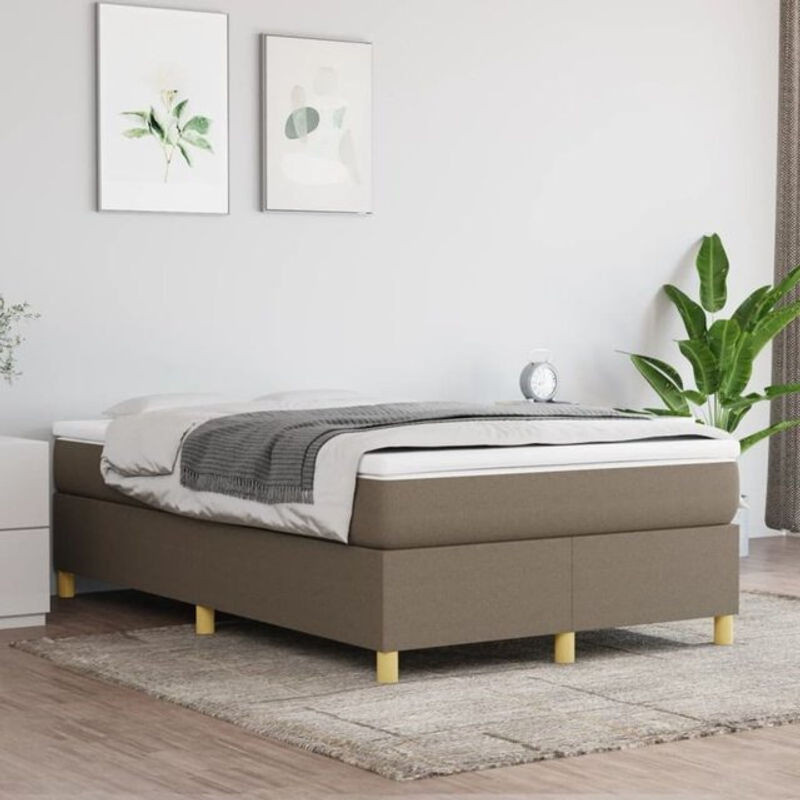 vidaxl Boxspringbett Bettgestell ohne Matratze aus Stoff in Taupe meliert B/T: 120 x 200 cm - Bild 1