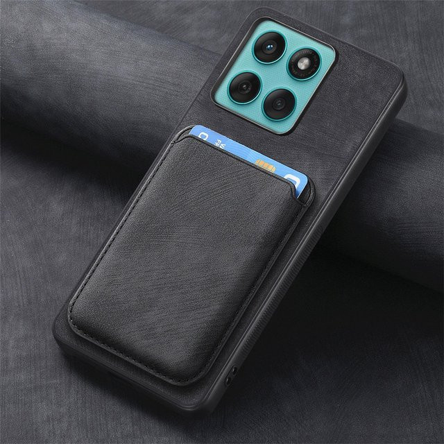 Magnetische Lederhülle für Motorola Edge 50 Ultra mit Brieftasche und Kartensteckplatz in Schwarz - Bild 1