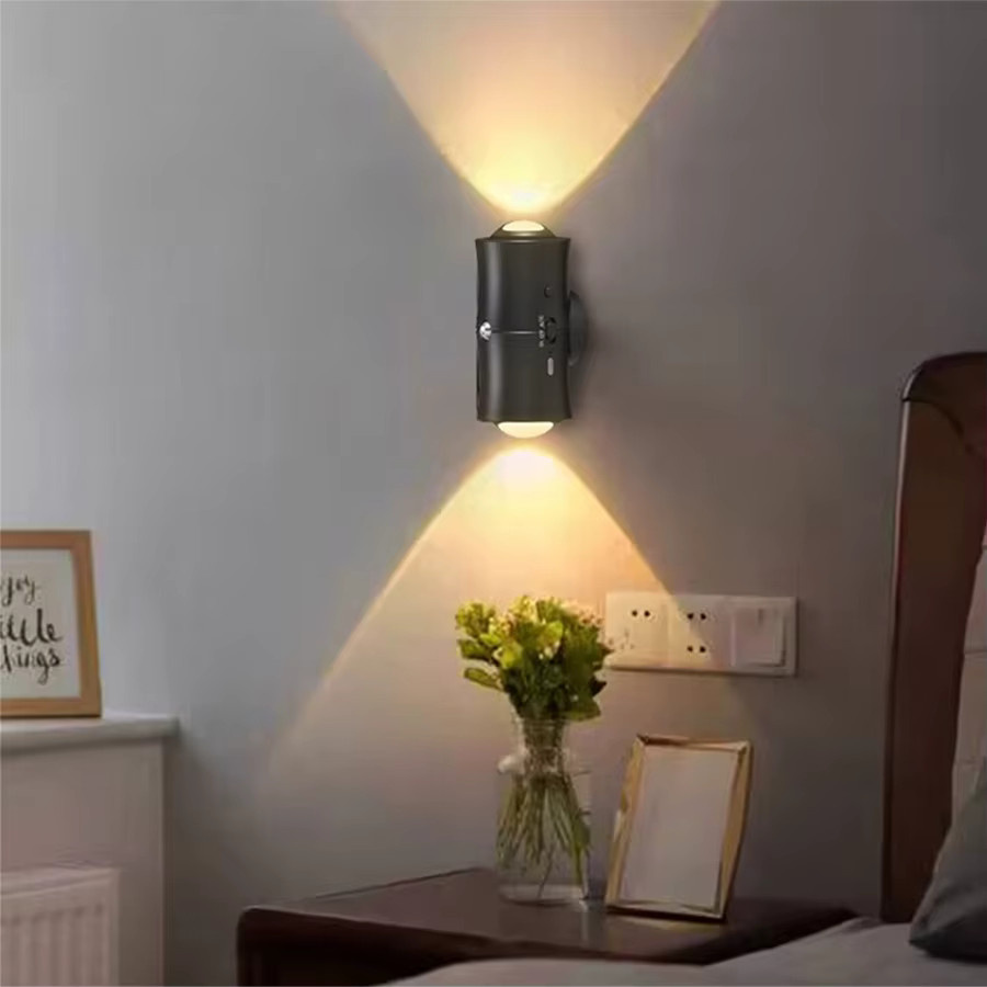 GGBEE LED-Wandleuchte mit Bewegungssensor und RGB-Beleuchtung, wiederaufladbar, magnetischer Doppelkopfstrahler in Weiß für Schlafzimmer, Flur und Treppen - Bild 5