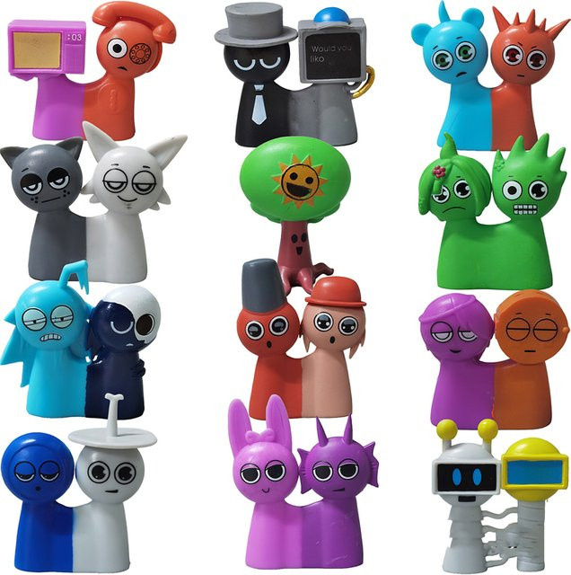 Sprunki Actionfiguren, Sammelmodell, 12-teiliges Set, Kunststoff - Bild 1