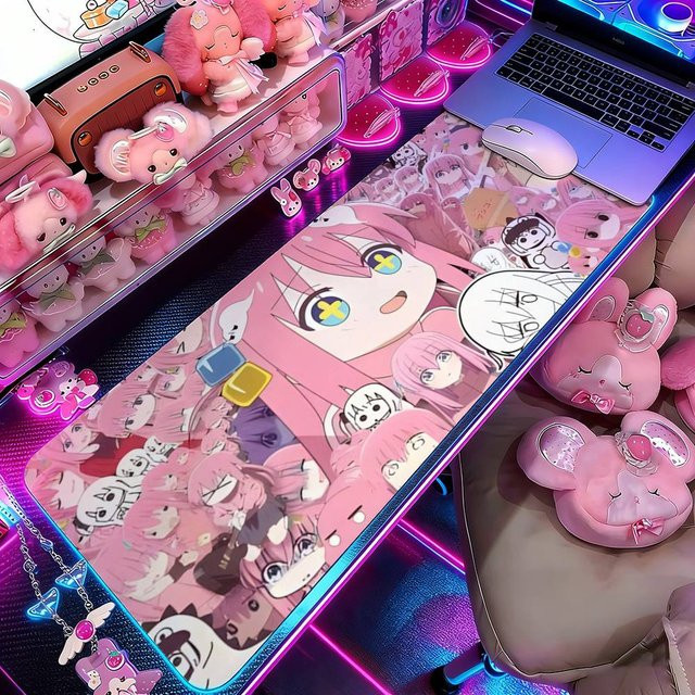 Bocchi The Rock! Anime Mauspad mit sexy Mädchen Motiv, große Schreibtischunterlage für Laptop und Tastatur, Multicolour - Bild 1