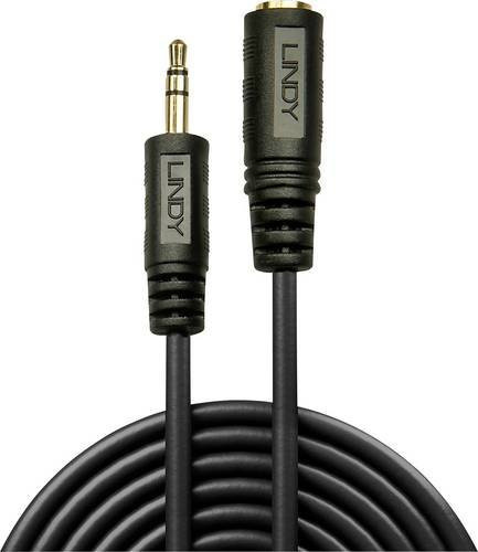 Lindy 35652 Audio Verlängerungskabel Schwarz mit 3,5 mm Klinkenstecker auf 3,5 mm Klinkenbuchse, Länge: 2,00 m - Bild 1