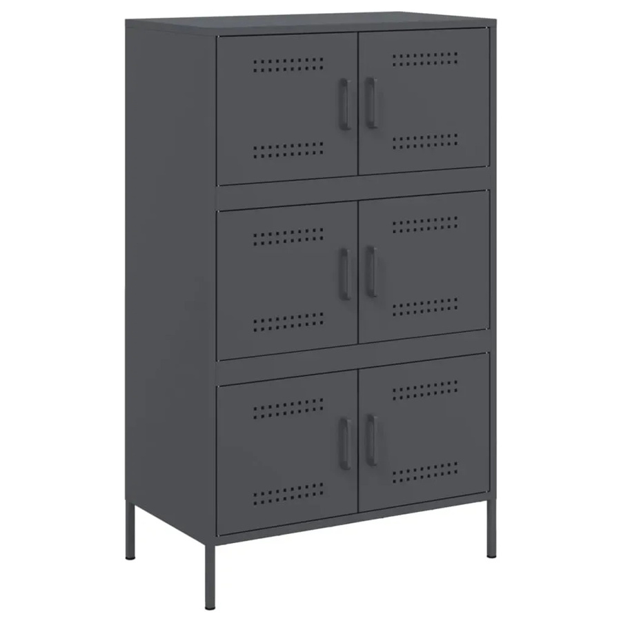 vidaXL Highboard in Anthrazit aus Stahl im Industrie-Stil, B/T/H: 68 x 39 x 113 cm - Bild 2