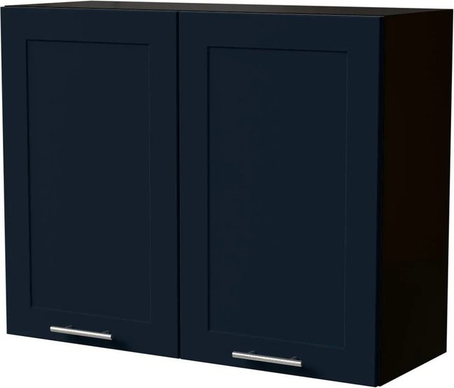 Feldmann-Wohnen Hängeschrank Oslo Küchenschrank Schwarz Indigo Matt B: 90 cm, T: 32,5 cm, H: 72 cm - Bild 1