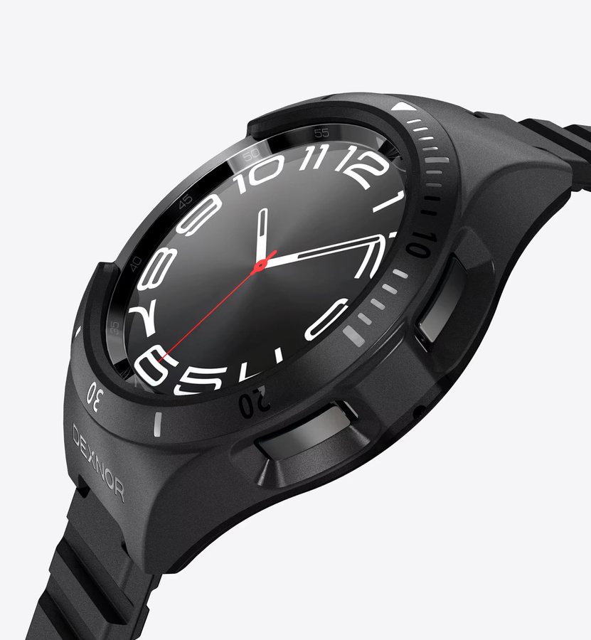 DEXNOR Uhrenarmband für Samsung Galaxy Watch6 Classic, Silikon, Schwarz, Unisex - Bild 3