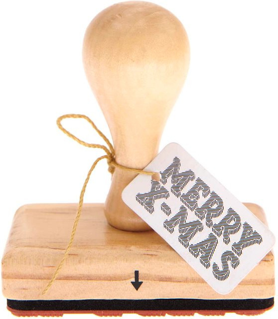 Rico Design Holzstempel Merry X-MAS B: 7,5 cm, T: 4 cm - Bild 1