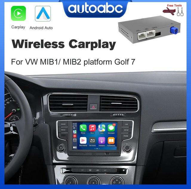 AUTOABC Wireless CarPlay und Android Auto Retrofit Kit für VW Volkswagen Skoda Octavia A5 Golf 7 Polo Passat B8 - Bild 1