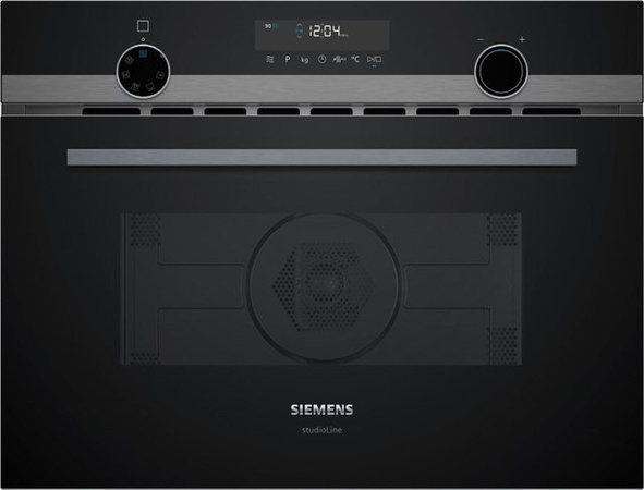 Siemens CM485AGB1 Einbau-Kombi-Mikrowelle in Schwarz und Edelstahl mit Grill und Heißluft