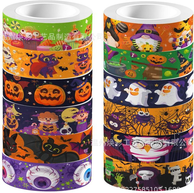 Halloween Kürbis Washi Tape Multicolour Transparente Kleberolle für DIY Bastelarbeiten und Schreibwaren Organizer - Bild 1