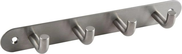 Technik Team Garderobenleiste Sepa aus Edelstahl gebürstet in Silber mit 4 Haken, Breite: 22 cm - Bild 1