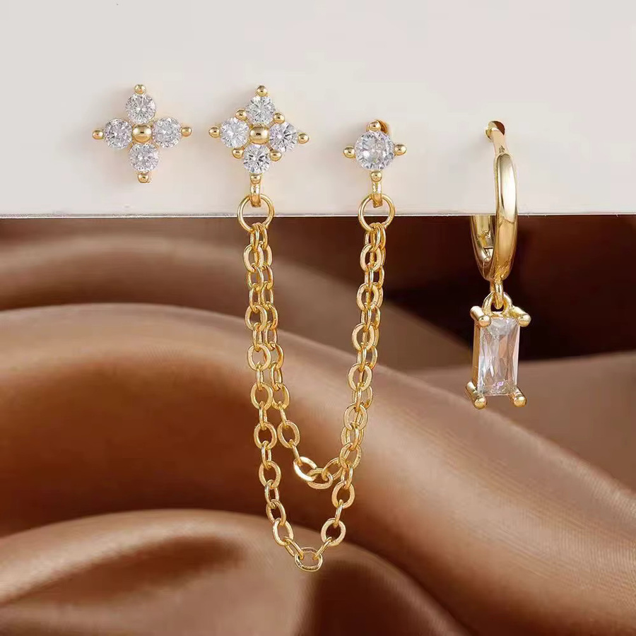 ZAKOL Schmuck-Set, Ohrstecker, Edelstahl, Gold, Kristall, Damen - Bild 2