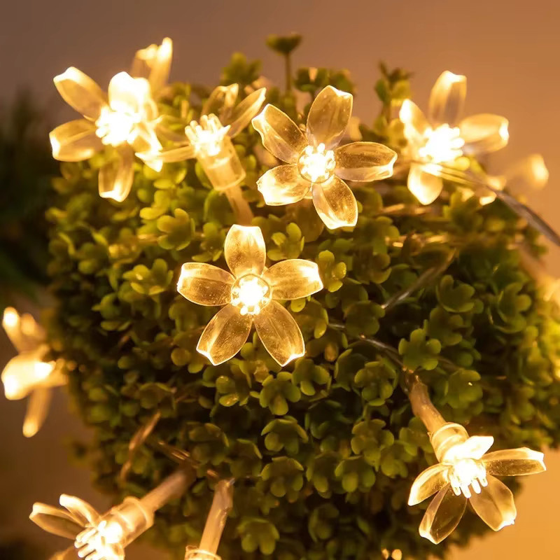 Wasserdichte Kirschblüten-Lichterkette mit LED für Party und Hochzeit, batteriebetrieben - Bild 5