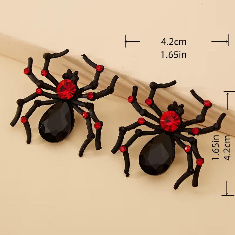 ZHIXUN Ohrringe, schwarze Spinne, geometrisch, Damen - Bild 3