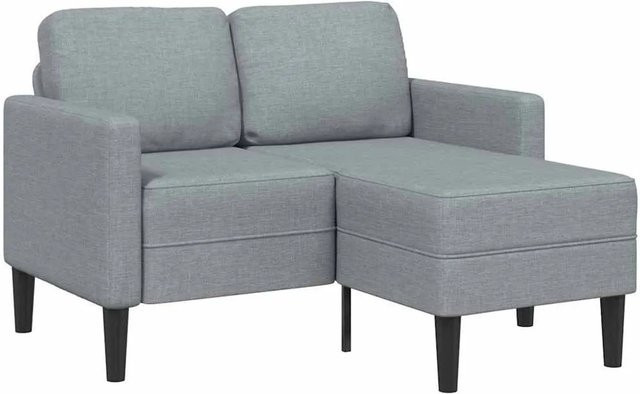 vidaXL 2-Sitzer-Sofa in L-Form mit Chaiselongue, modern gepolstert, grau, Breite: 125 cm, Tiefe: 85 cm, Höhe: 46 cm - Bild 1