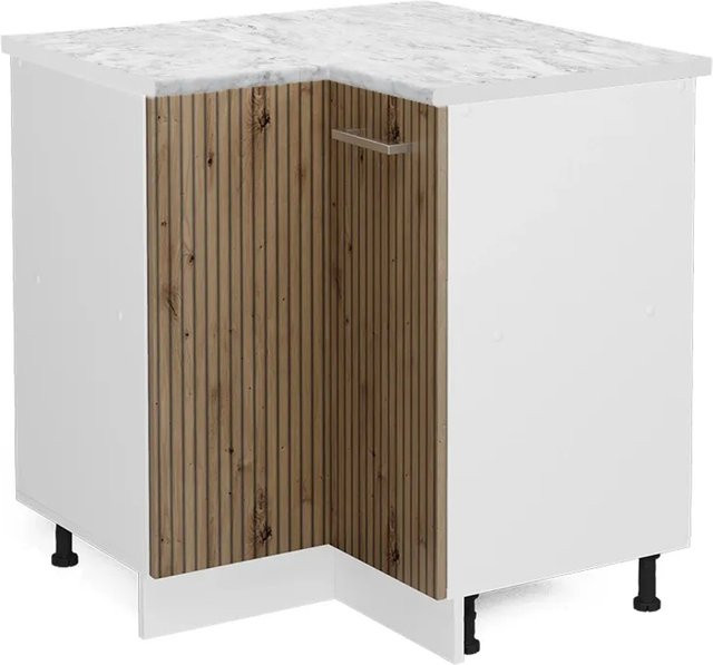 Vicco Eckunterschrank R-Line Küchen Eckschrank Artisan-Eiche Weiß B: 76 cm, H: 81,6 cm, T: 60 cm - Bild 1