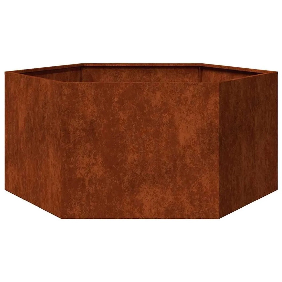 vidaXL Pflanzkübel aus Cortenstahl in Braun, B/T/H: 90 x 90 x 45 cm - Bild 2