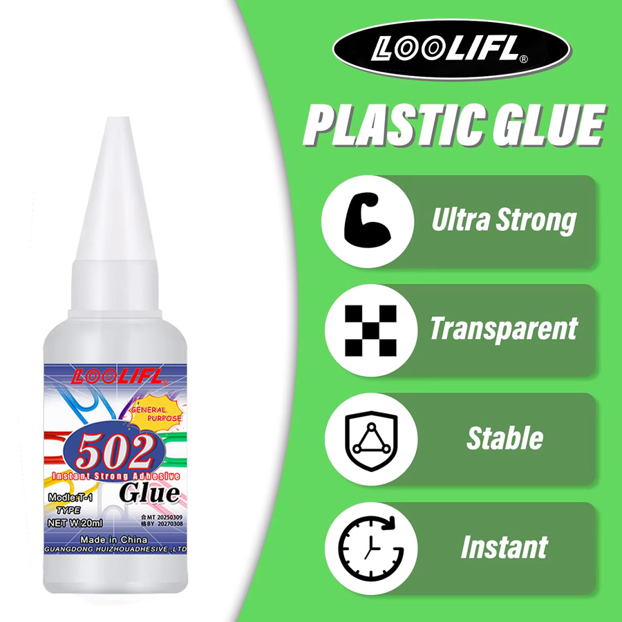 LOOLIFL Superstarker Schnelltrocknender Klebstoff für professionelle Reparaturen von Spielzeugplastik, Transparent und Geruchlos - Bild 2