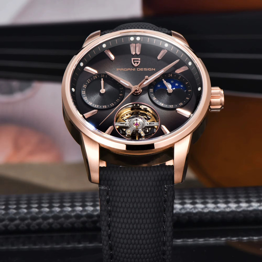 PAGANI DESIGN Armbanduhr, Automatik, Tourbillon, Mondphase, Saphirglas, Herren - Bild 3