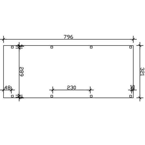 Skan Holz Carport Grunewald aus Fichte Leimholz mit EPDM-Dach in Weiß, B/T: 321 x 796 cm, Höhe: 243 cm - Bild 3
