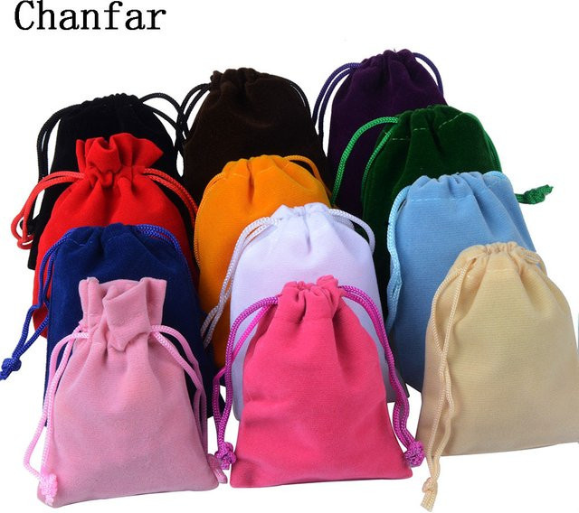 Chanfar Schmuckbeutel aus Samt in Gelb, 25er Set, B: 7 cm, H: 9 cm - Bild 1