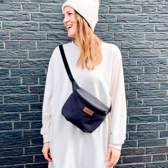 Hoppediz Bauchtasche Hip-Bag Softshell in Grau und Schwarz - Bild 1
