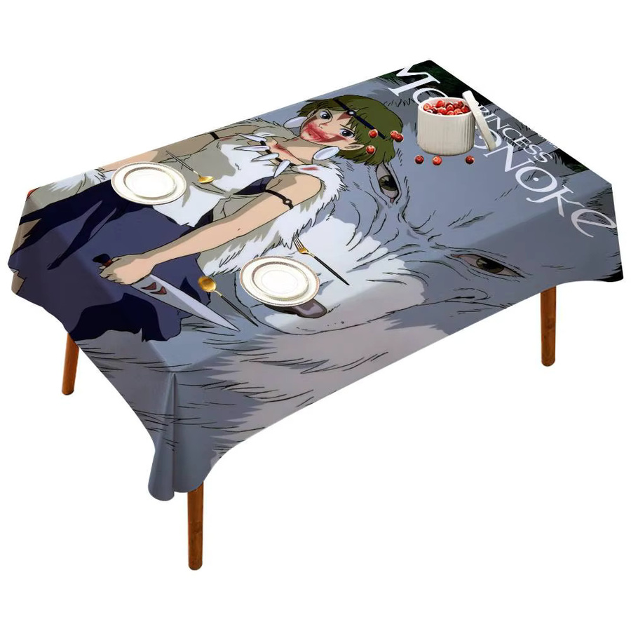 Potdemiel Rechteckige Tischdecke mit Anime-Motiv, Wasserabweisend und Schmutzabweisend, Mehrfarbig - Bild 5