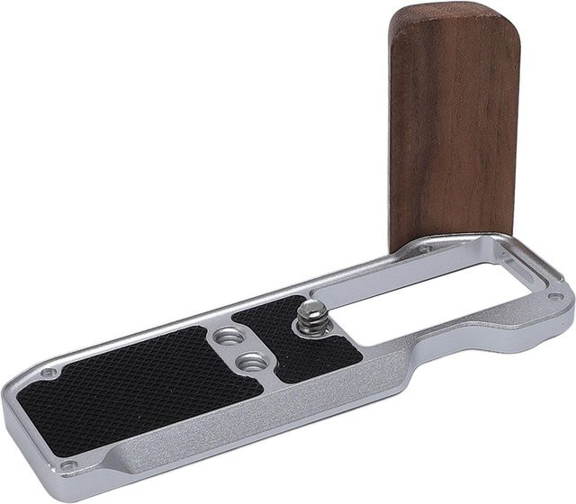 ZuiyouPet1 Kamera L-Form Griff aus Aluminiumlegierung mit Holzgriff und Auslöser-Taste für X M5 in Silber und Braun - Bild 1