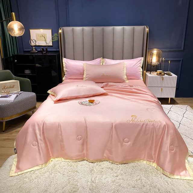 Bonenjoy Sommer Steppdecke aus Mikrofaser, dünne und atmungsaktive Bettdecke in Pink, B/H: 150 x 200 cm - Bild 1