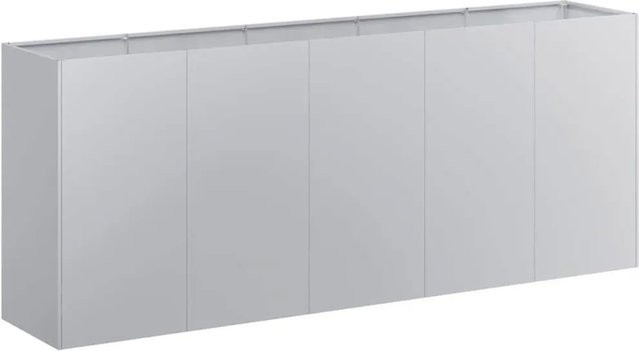 vidaXL Pflanzkübel Hochbeet aus verzinktem Stahl in Grau, B/T/H: 200 x 40 x 80 cm - Bild 1