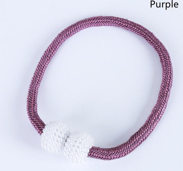 2er-Set Magnetische Vorhang-Raffhalter mit Perlen-Design in Violett von xly1818 - Bild 1