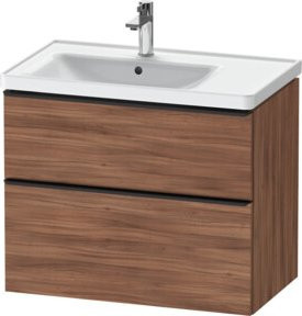 Duravit Waschtischunterschrank D-Neo Wandmontage in Nuss Natur und Schwarz Matt, B/T: 78,4 x 45,2 cm - Bild 1