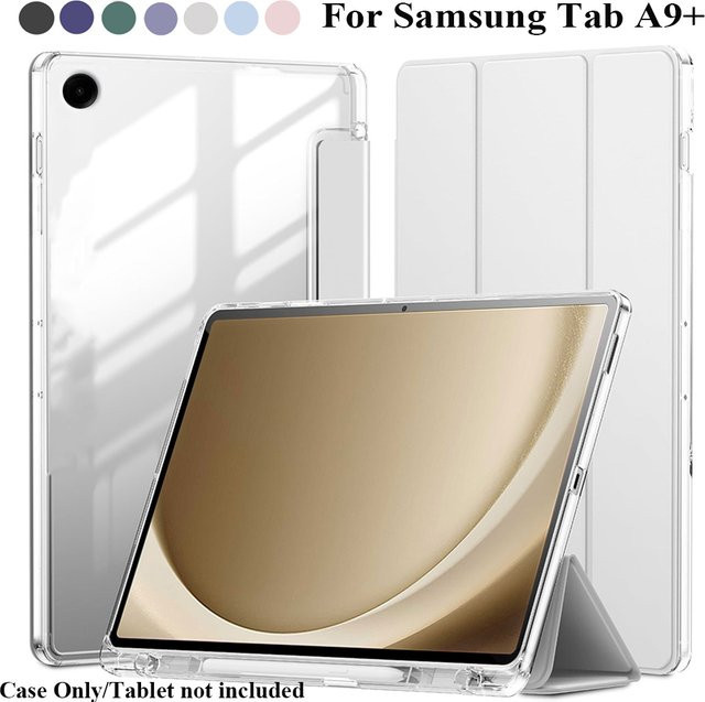 Transparente Hybrid-Schutzhülle für Samsung Galaxy Tab A9 Plus / A9+ SM-X210 / X215 mit Stifthalter und Anti-Vergilbungseffekt - Bild 1