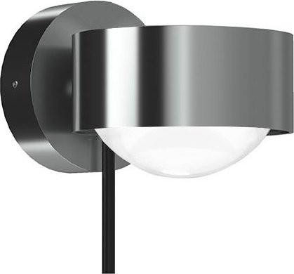 Top Light Puk! 80 Wall Avantgarde LED-Wandleuchte in Chrom matt und Glas matt mit warmweißem Licht (2700K) - Bild 1