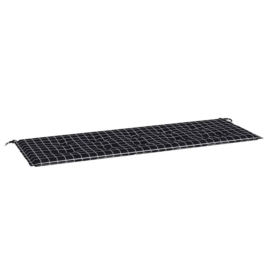vidaXL Gartenbank-Auflage aus Oxford-Gewebe in Schwarz-weiß mit Karomuster, B/T/H: 150 x 50 x 4 cm - Bild 2