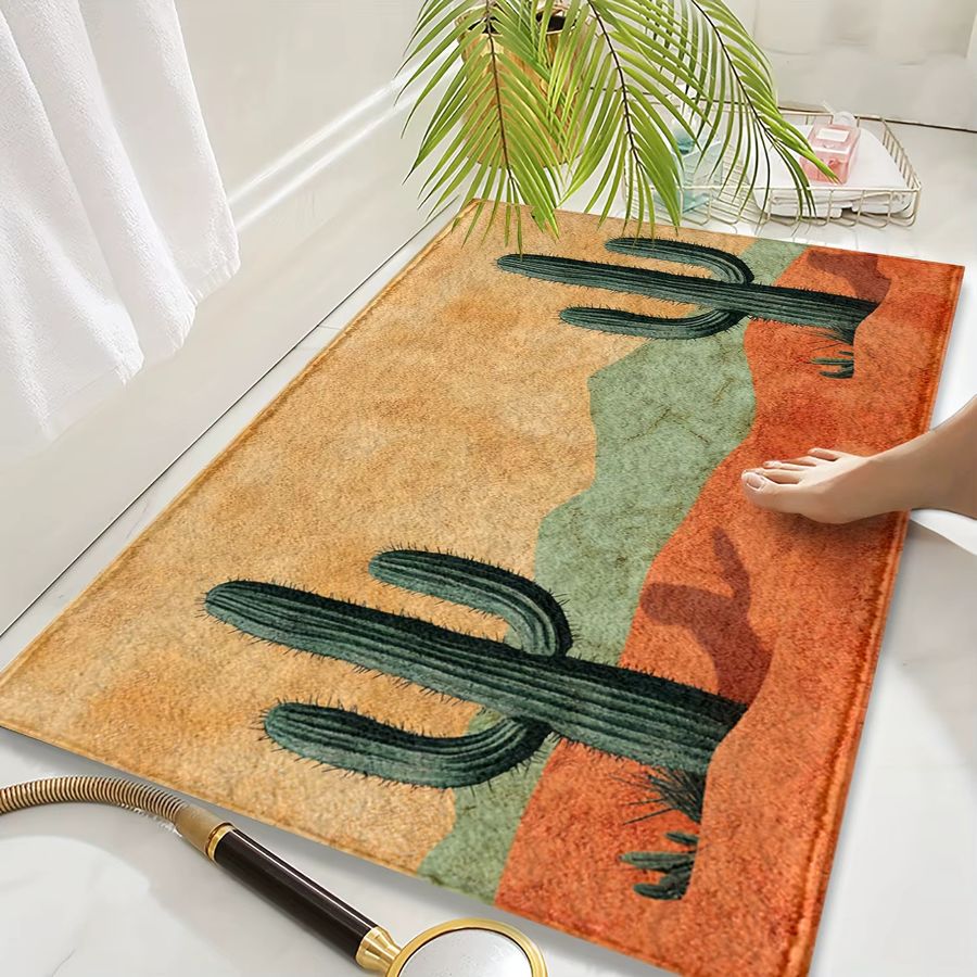 VIKAMA Teppich Orange Desert Cactus als Fußmatte oder Wohnzimmerteppich für dein Zuhause - Bild 5