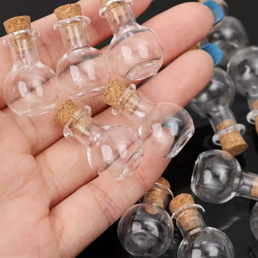 Transparente Mini-Glasflaschen mit Deckel für DIY-Handwerk, Weihnachts- und Hochzeitsdekorationen - Bild 3
