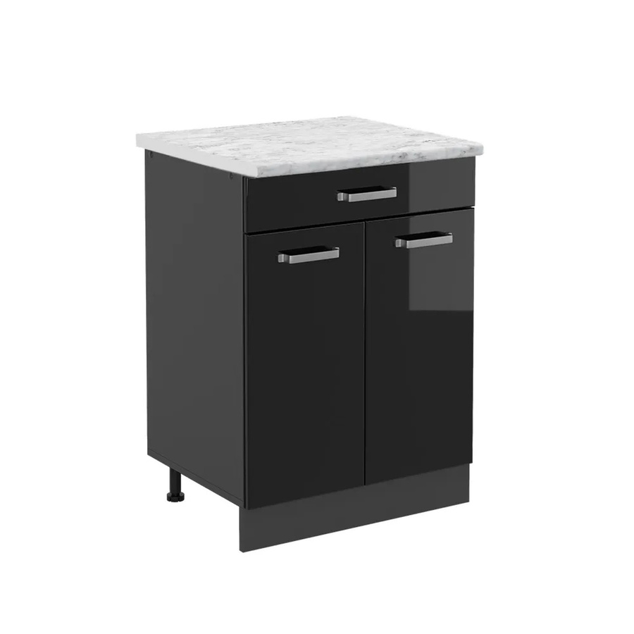 Vicco Küchenunterschrank R-Line Schwarz Hochglanz Anthrazit B: 60 cm, H: 81,6 cm, T: 46 cm - Bild 2